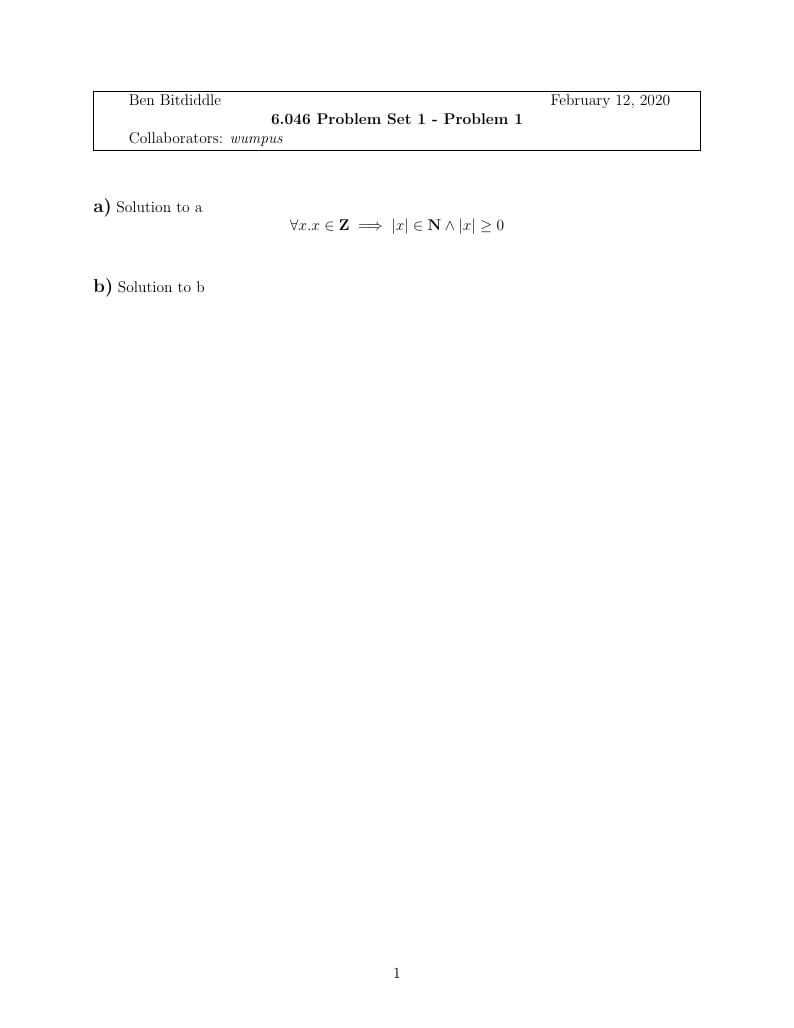 6.046 Problem Set Template