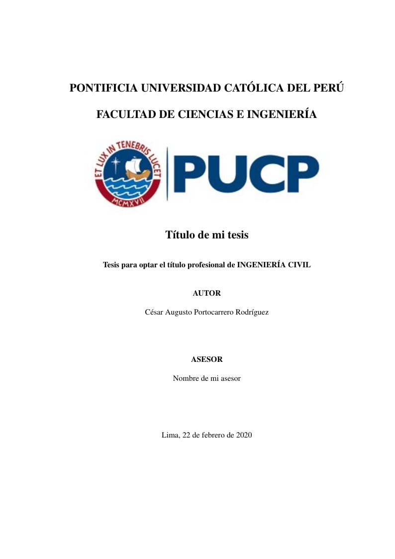 Plantilla tesis pregrado PUCP
