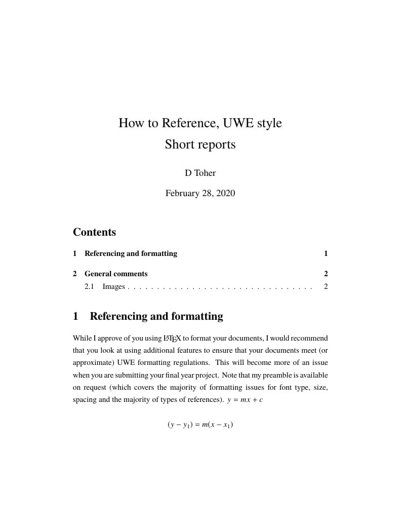 How to Reference, UWE style