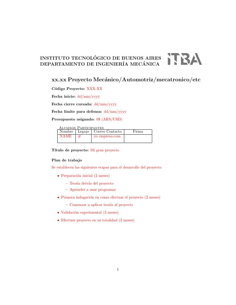 Formulario de Alta para Proyecto Final - ITBA