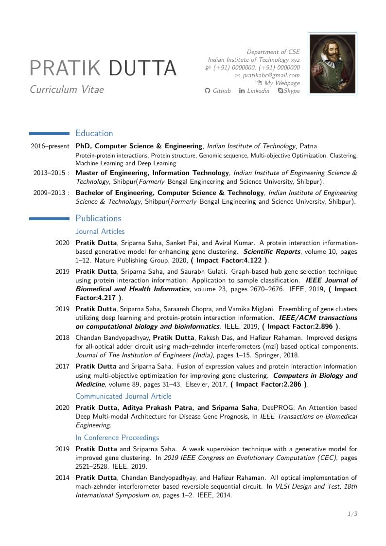 Curriculum Vitae for Researchers