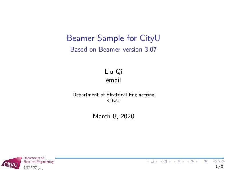 CityU HK Beamer Presentation Template