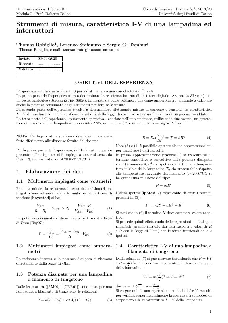 ESP II - Laurea in Fisica UNITO