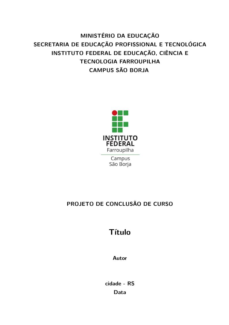 Modelo Projeto TCC IFFarroupilha SB
