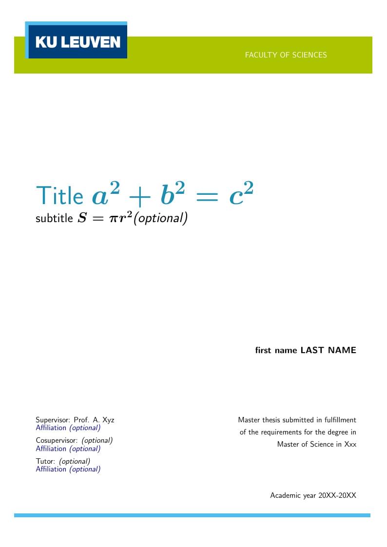 KUL Master Dissertation template