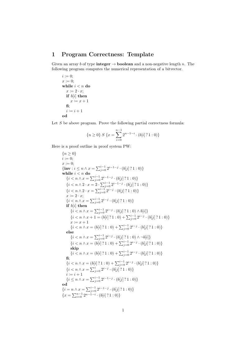 Program Correctness: Example