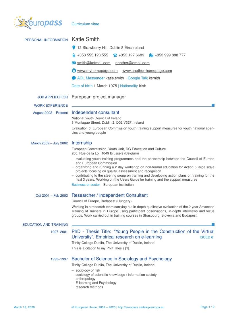 Europass CV