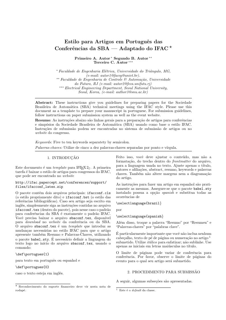 Congresso Brasileiro de Automática CBA 2020