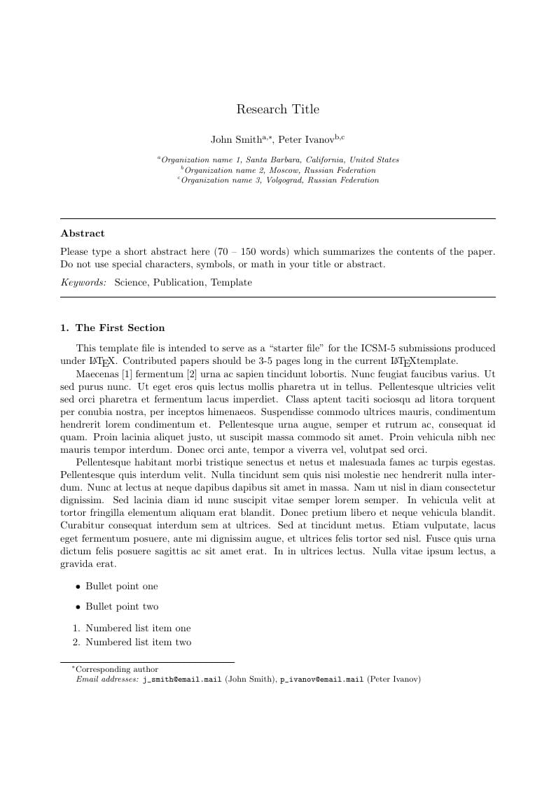 ICSM5 Submission Template