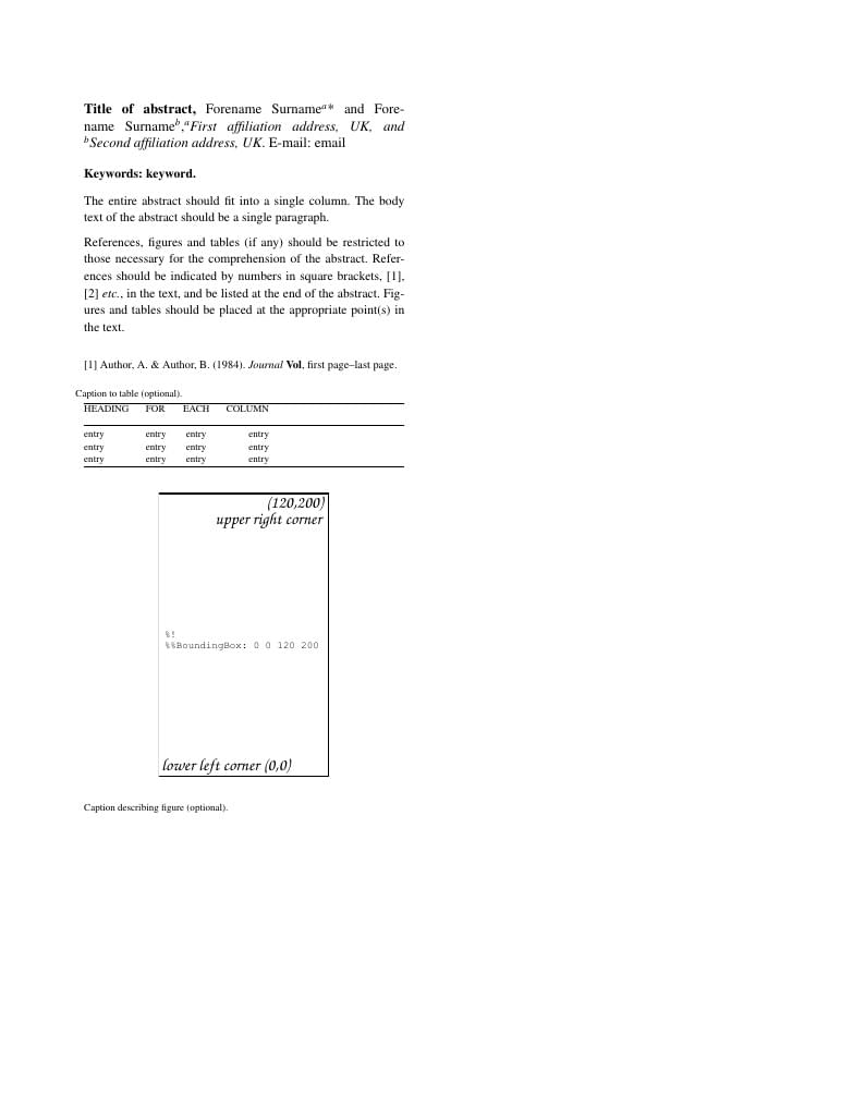 Template for International Union of Crystallography (IUCr) Conference Abstracts