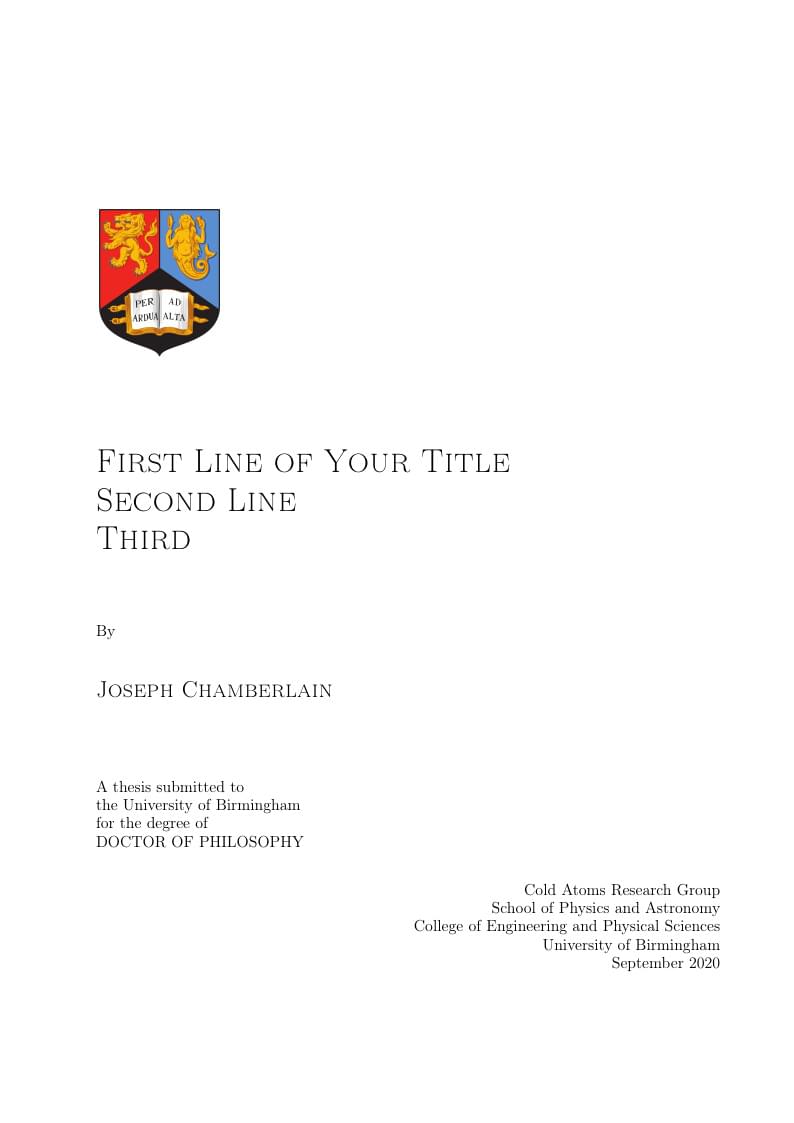 UoB Thesis LaTeX Template