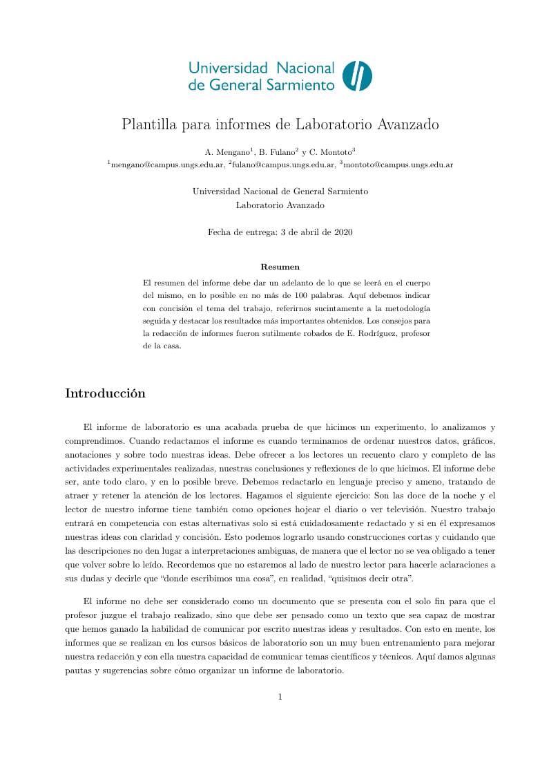 Informes de Laboratorio UNGS