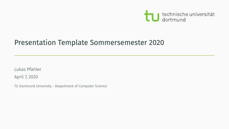 Präsentation Template Sommersemester 2020