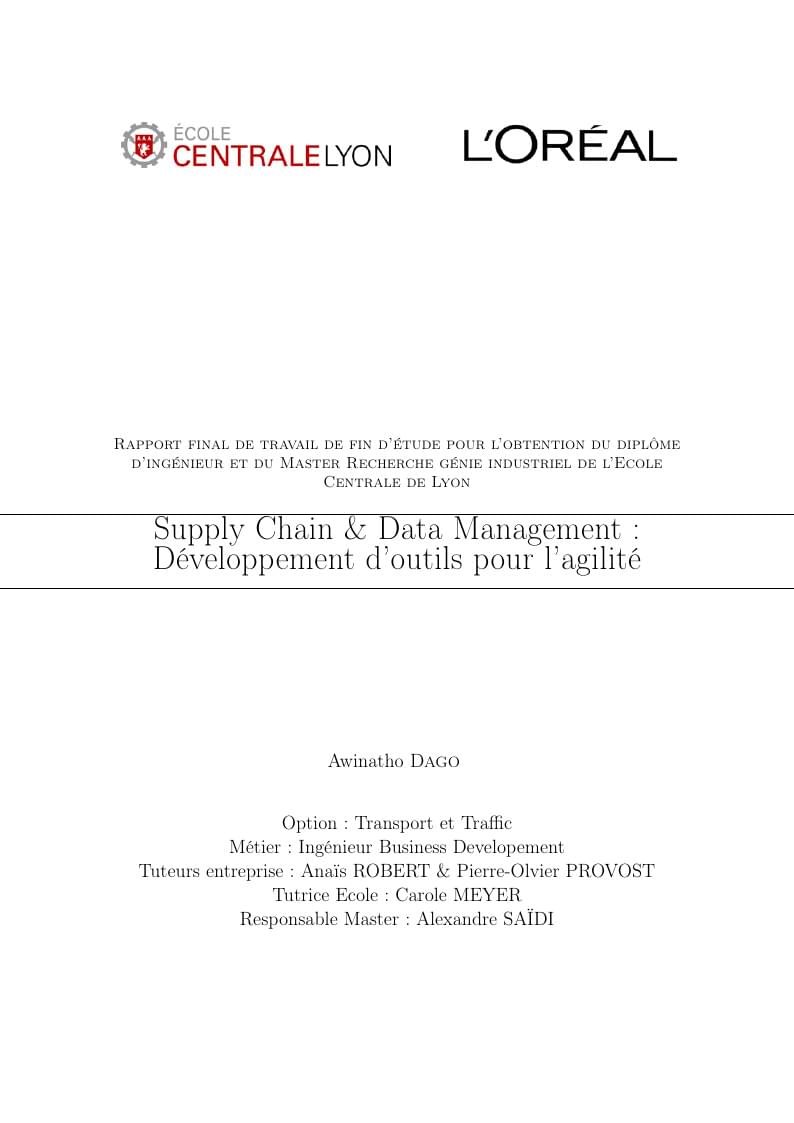 Rapport stage Master-TFE