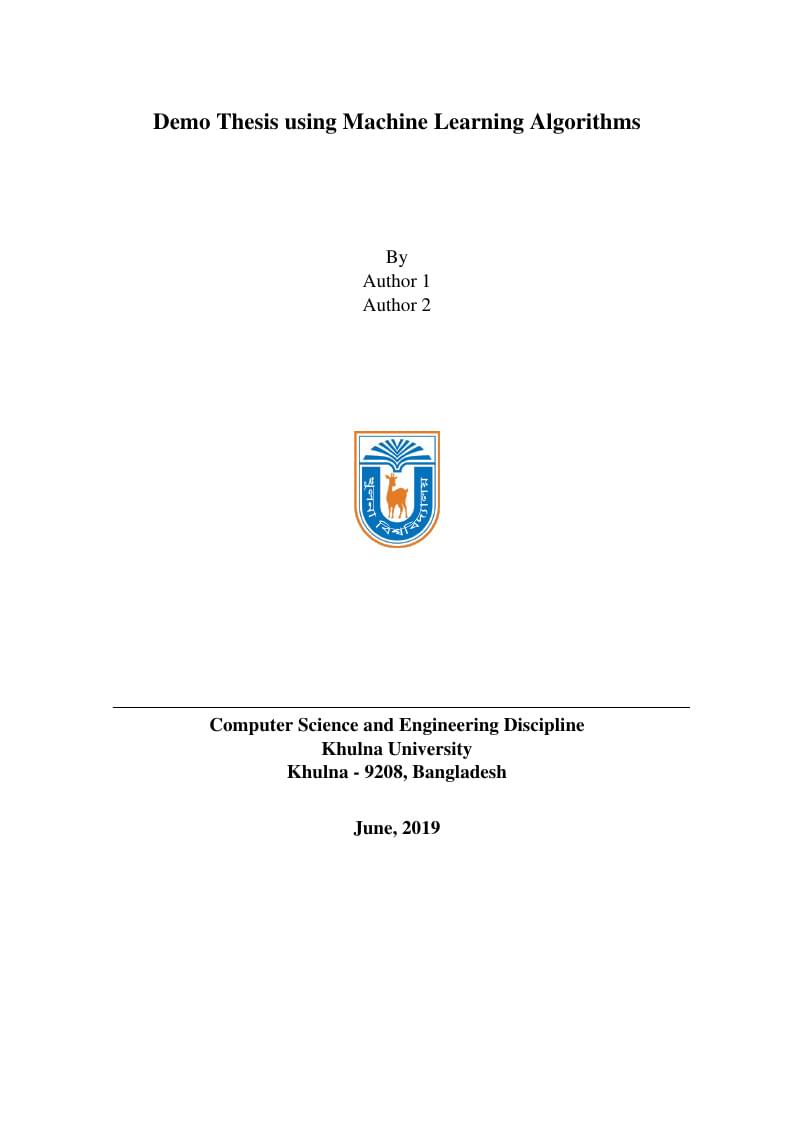 Khulna University CSE Thesis