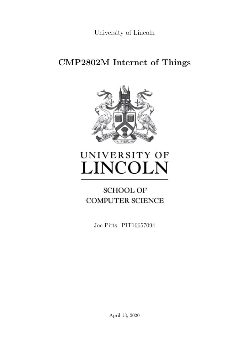 The University of Lincoln Computer Science Report
