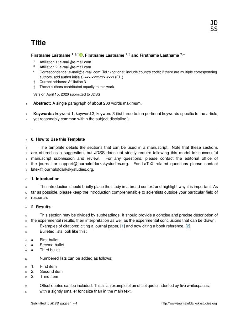 Journal of Dark Sky Studies submission template