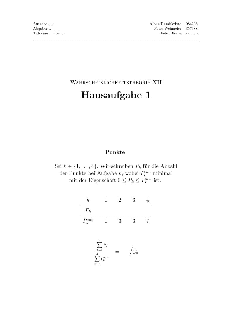 Mathe Übungsblatt Abgabenvorlage