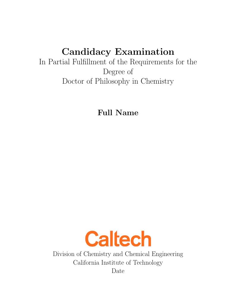Candidacy template