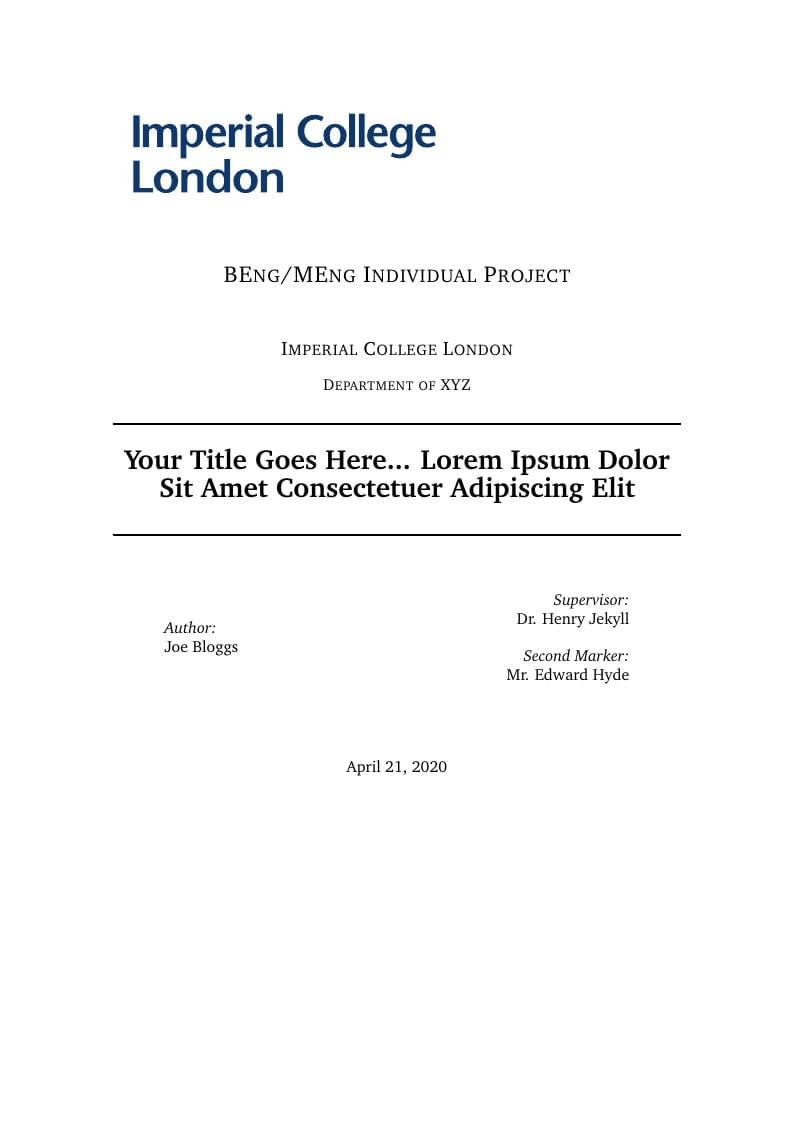 Imperial College Report Template