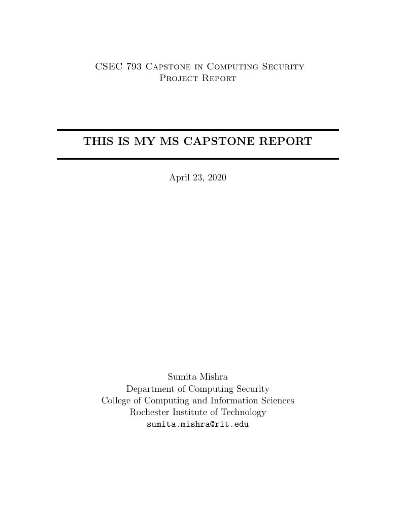 CSEC-793 Project Report Template