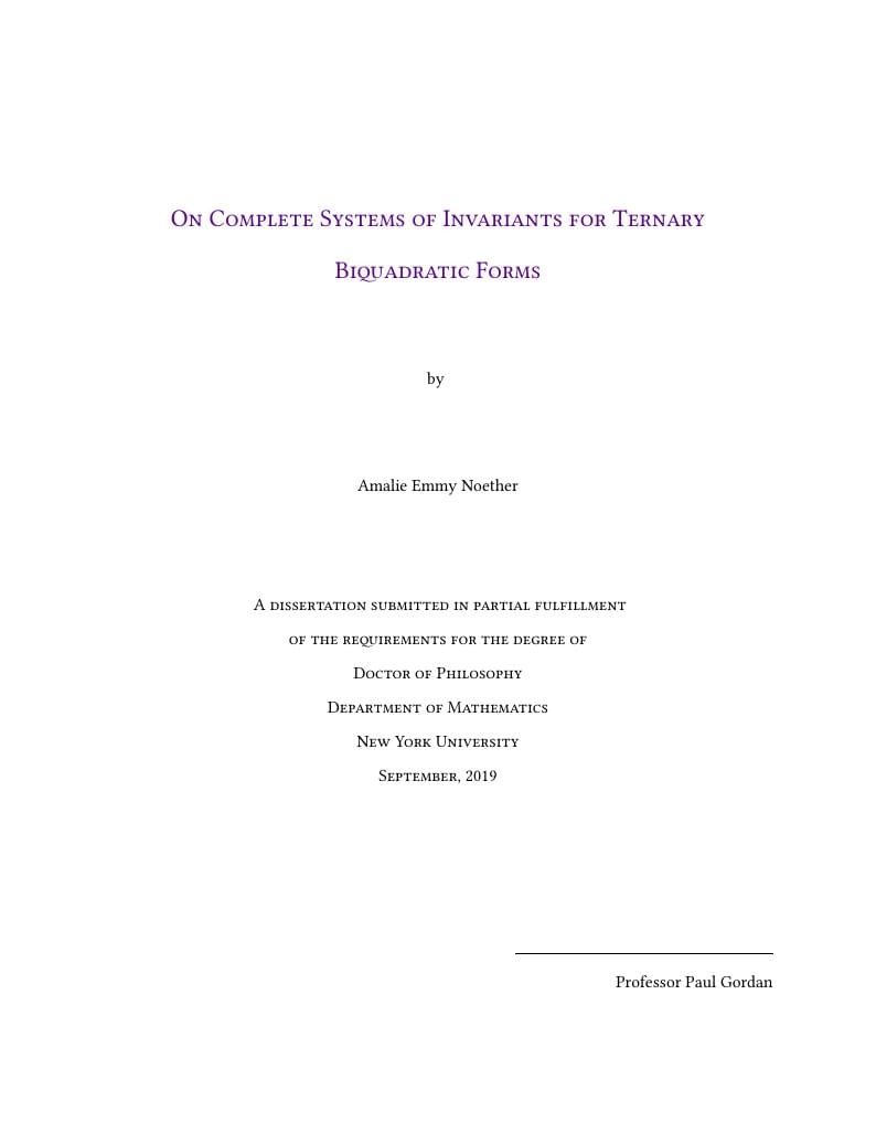 NYU GSAS Thesis Template