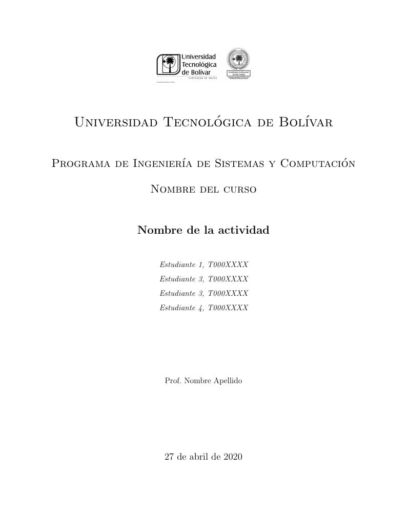 Formato de Informes UTB ISCO