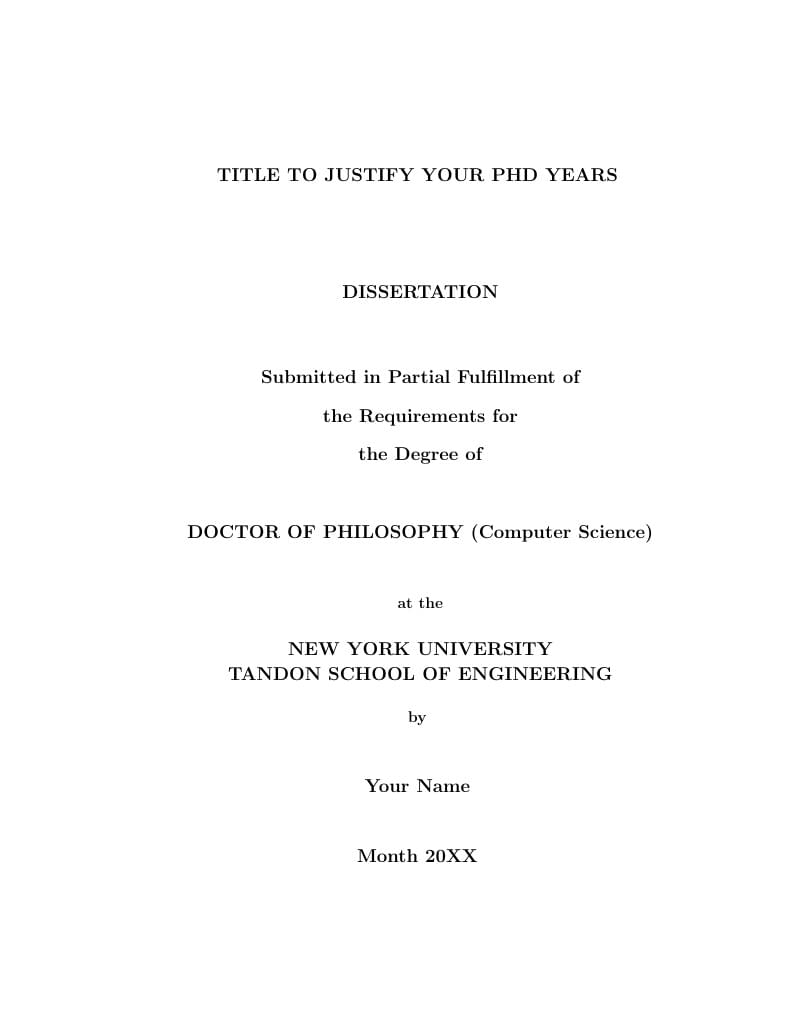 NYU PhD Thesis Template