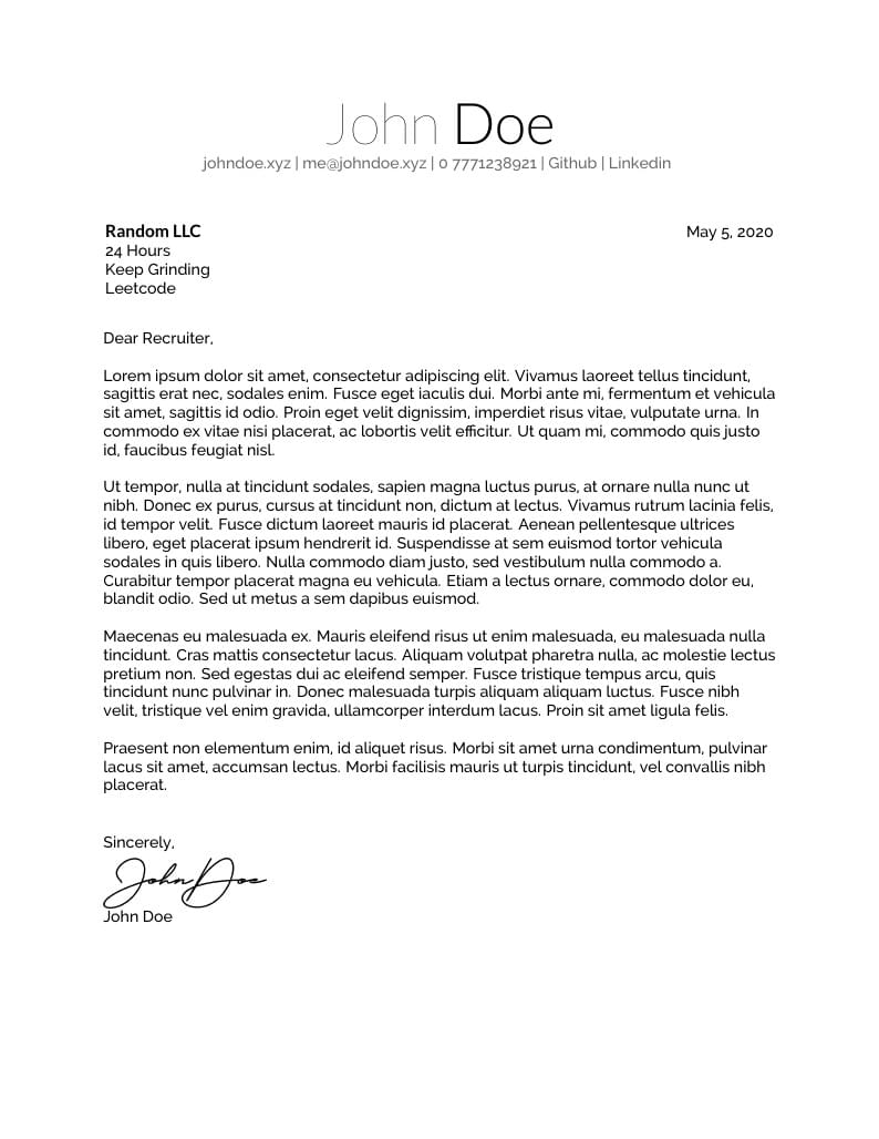 Deedy Cover Letter
