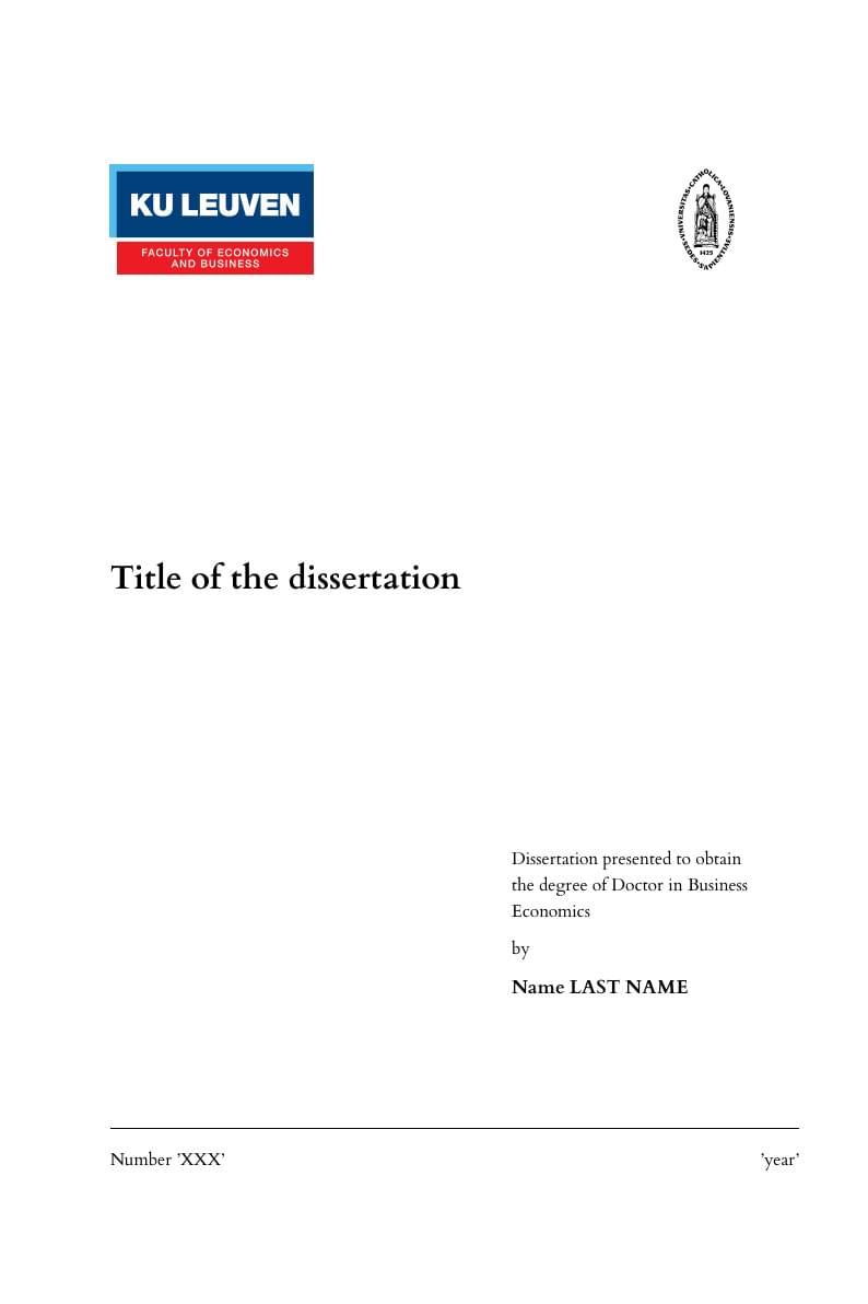 PhD dissertation template (FEB, KU Leuven)