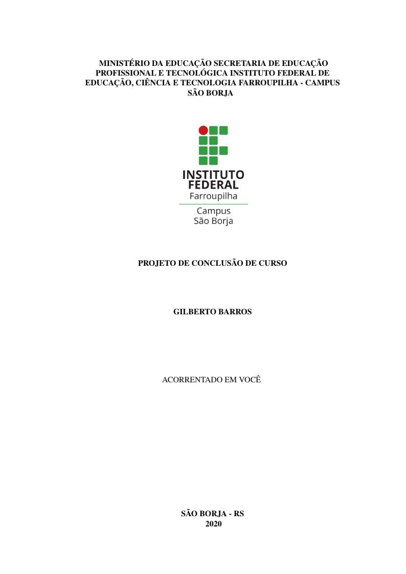 Modelo Projeto TCC I - Sistemas de Informação - IFFar São Borja