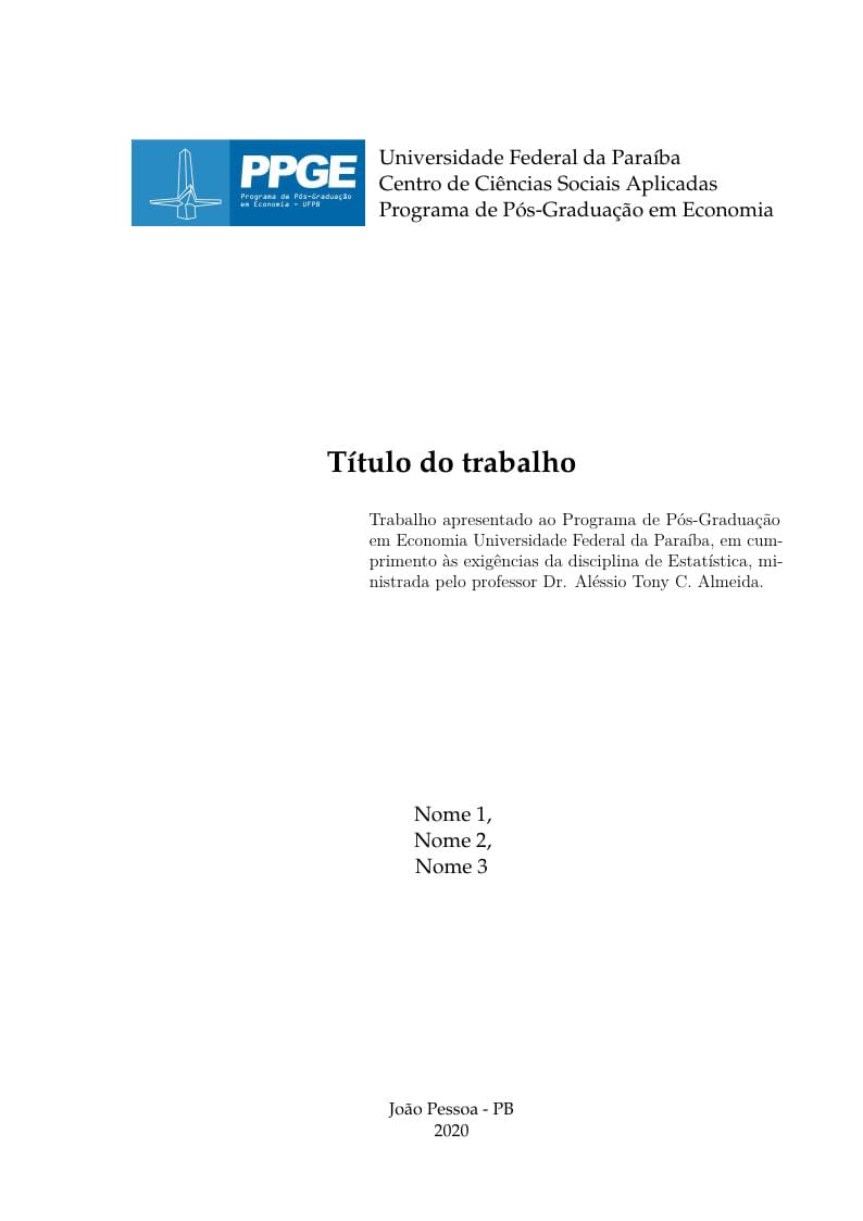 Modelo PPGE-UFPB - Trabalho acadêmico (disciplina)