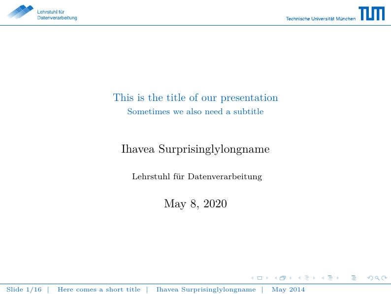 Presentation Template - LDV - Technical University of Munich (TUM)