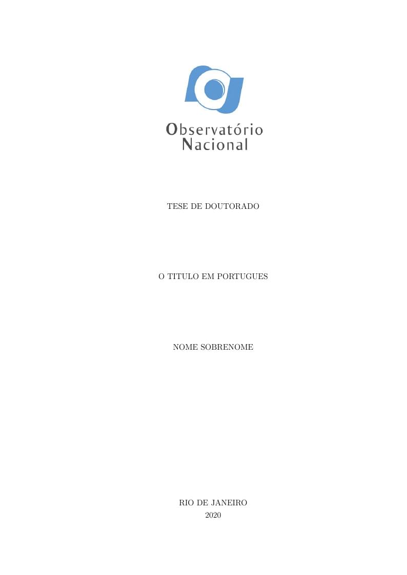 Modelo de Tese e Dissertação - Observatório Nacional