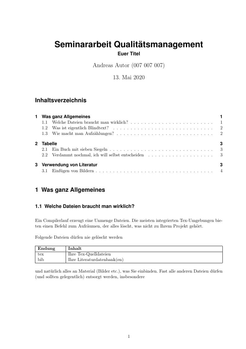 FH Aachen Mechanical Engineering QM Coursework Template