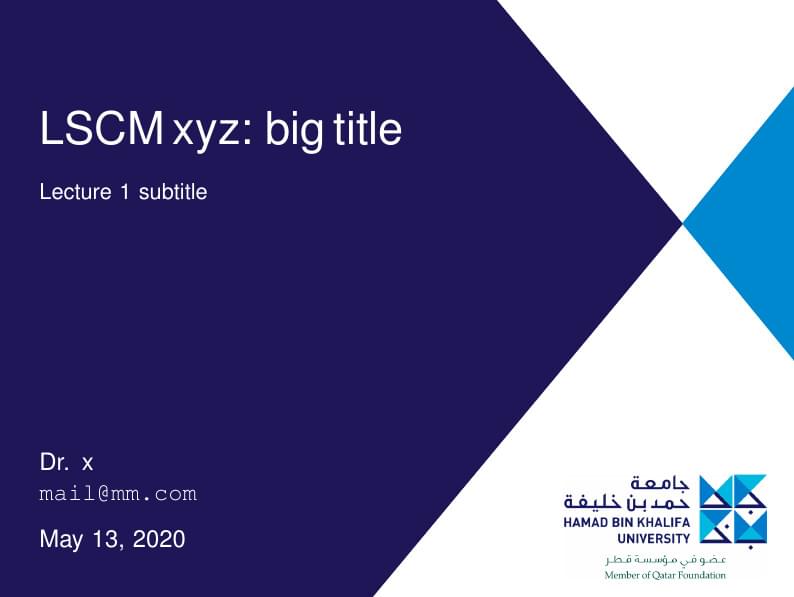 HBKU presentation template