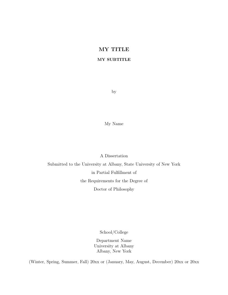 Albany LaTeX Dissertation Template