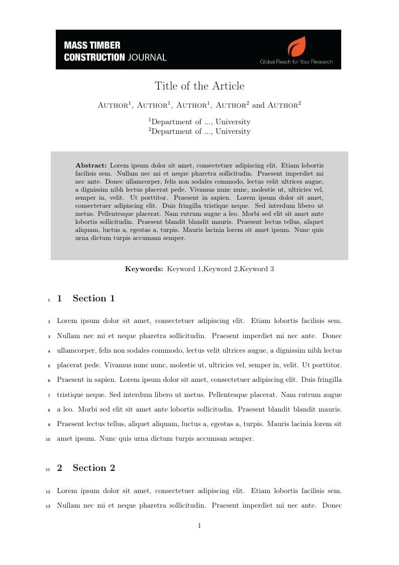 Mass Timber Construction Journal template