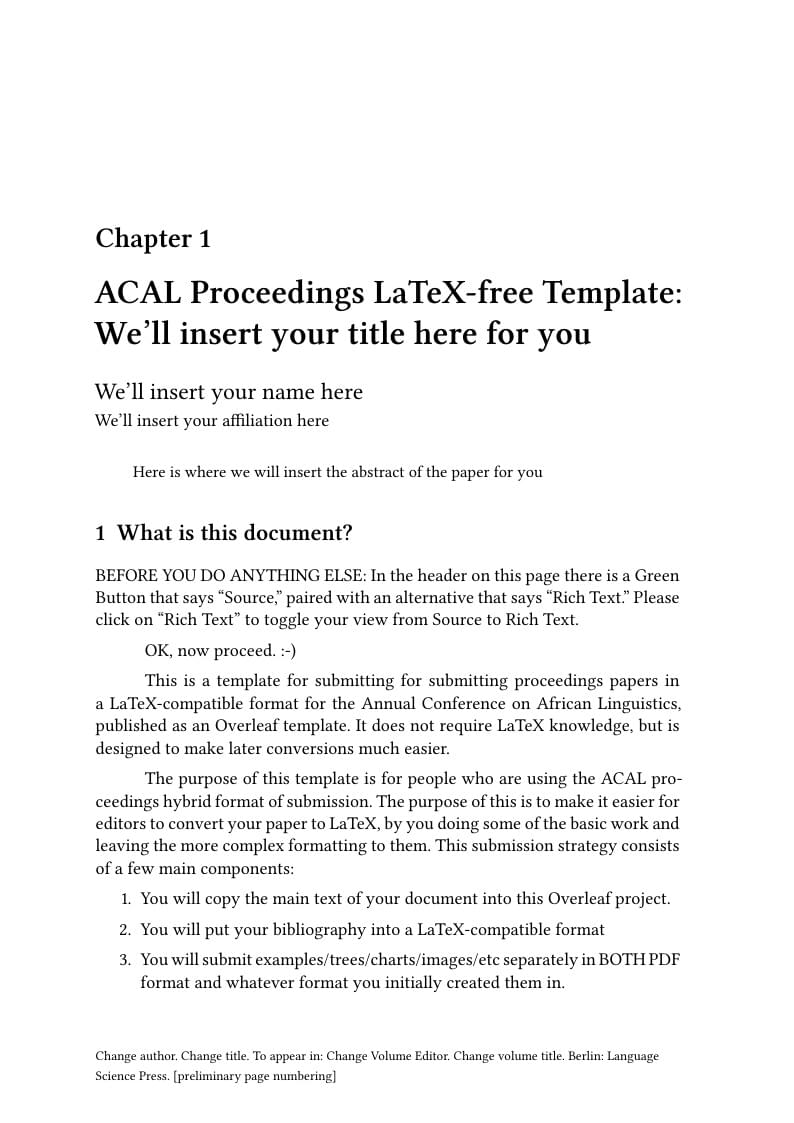 ACAL Proceedings "LaTeX-free" Submission Template