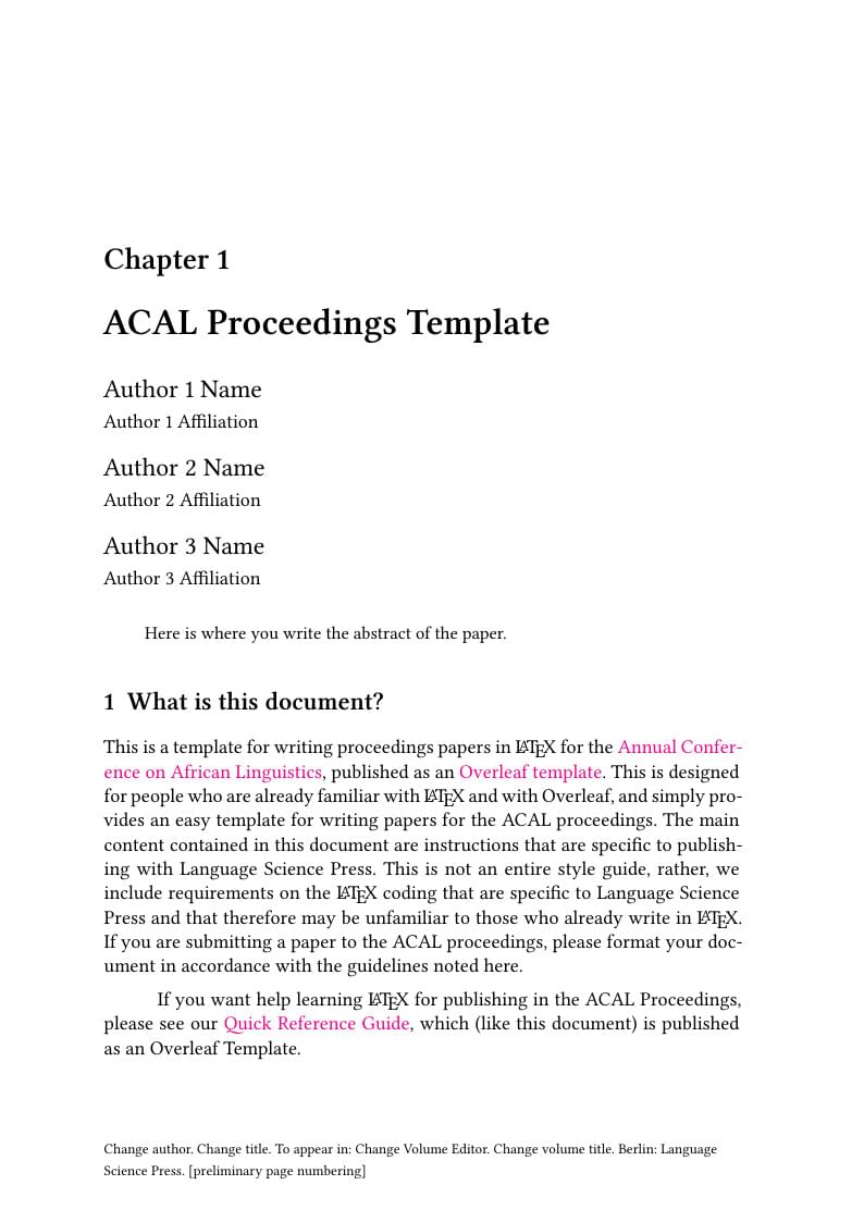 ACAL Proceedings Template