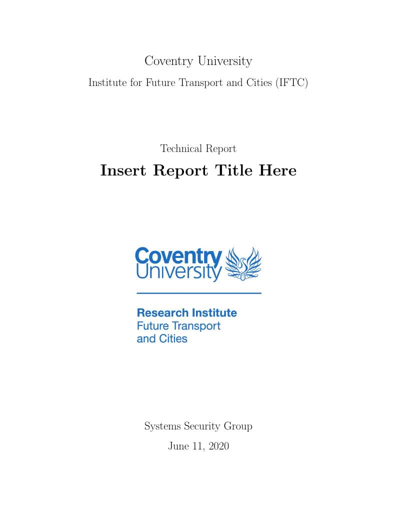 Coventry University Technical Report Template