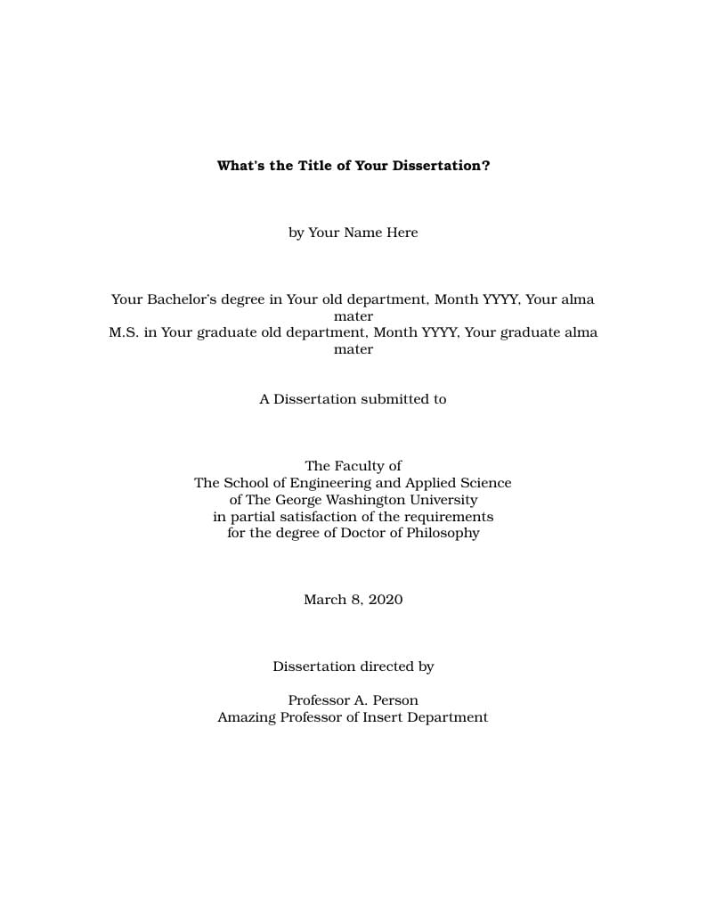 George Washington University SEAS Thesis Template 2020