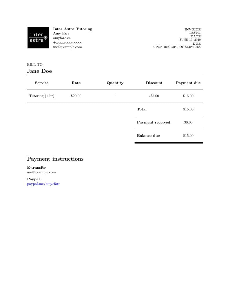Simple Invoice Template