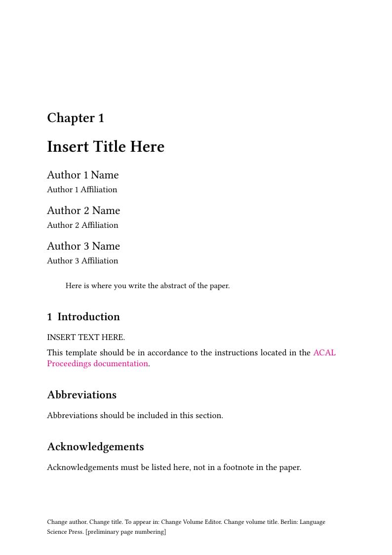 ACAL Proceedings BLANK Template