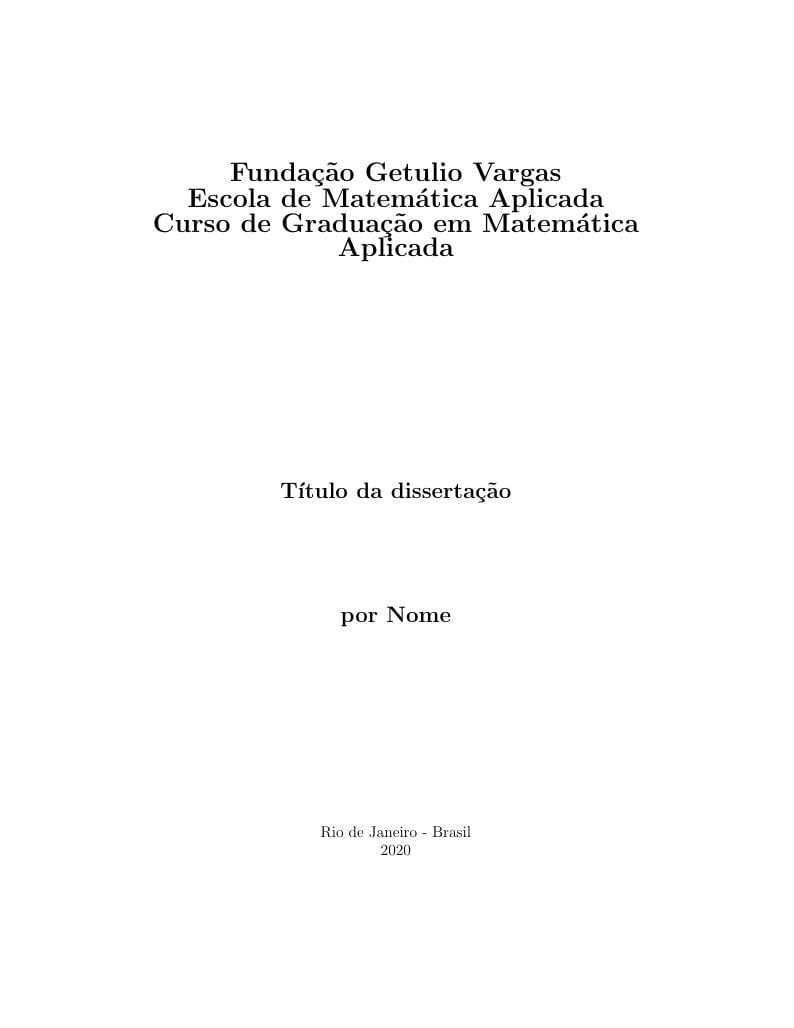 Modelo de Projeto de TCC (FGV-EMAp)