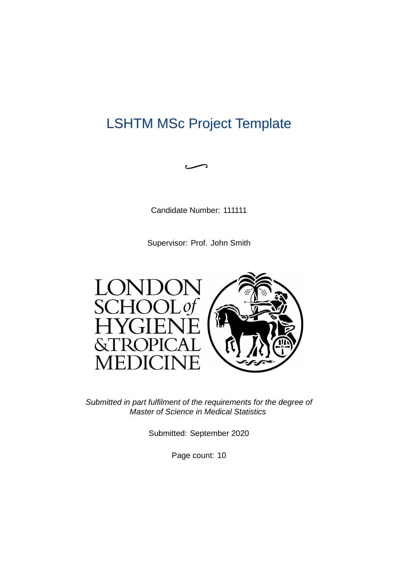 LSHTM MSc Project Template