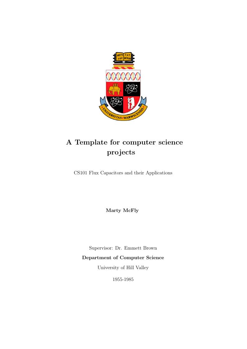 University of Warwick Report Template