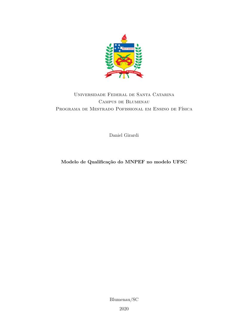 MNPEF Projeto de Qualificação - UFSC