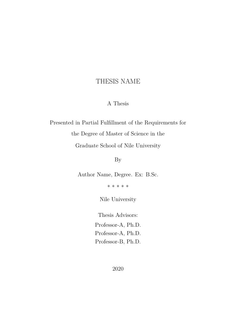 Nile University Thesis Template