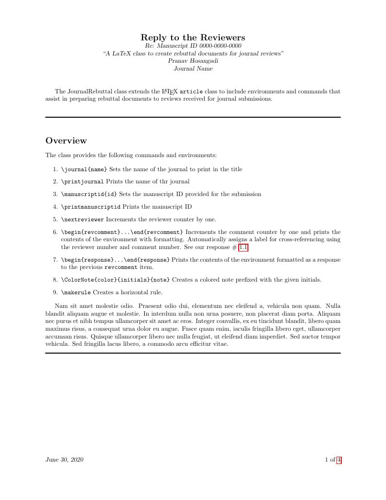 Journal Review Rebuttal